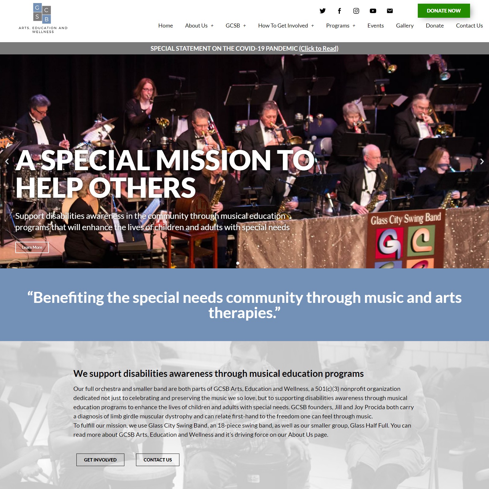Completed gcsbarts.org Music Non Profit Organization