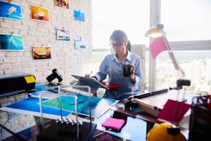 Beautiful Latina Girl Working As Photographer For Image Production