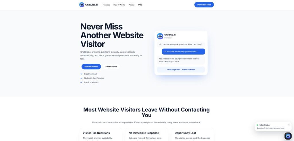 Snip ChatDigi.ai AI chat for business websites. Google Chrom