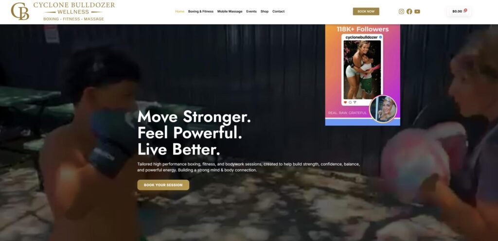 Snip Cyclone Bulldozer Wellness Boxing fitness massage. Google Chrom
