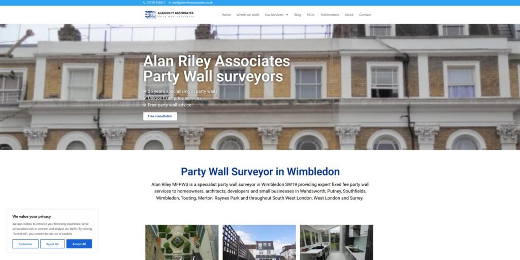 Snip Party Wall Surveyor in Wimbledon 25 years of experience Google Chrome