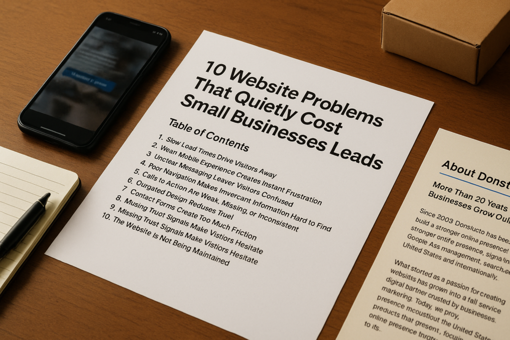 10 Website Problems That Quietly Cost Small Businesses Leads