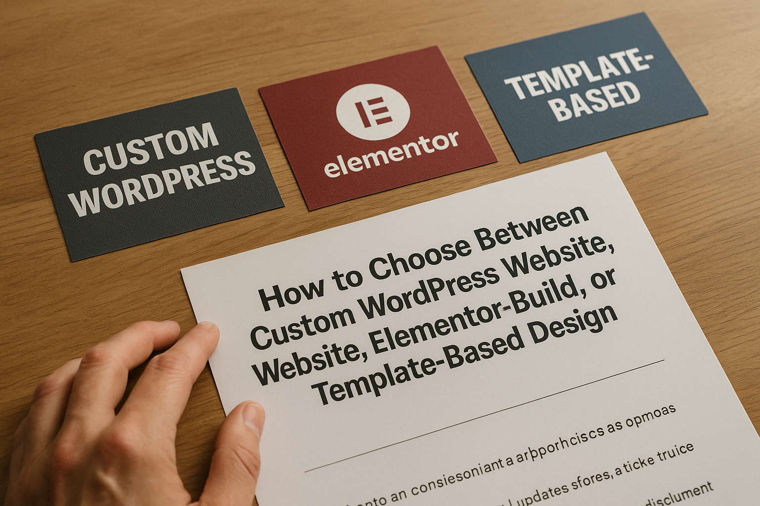 How to Choose Between a Custom WordPress Website, Elementor Build, or Template-Based Design
