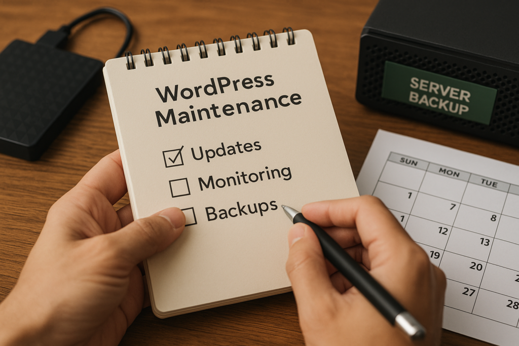 WordPress Maintenance for Small Businesses: What to Update, Monitor, and Back Up Each Month
