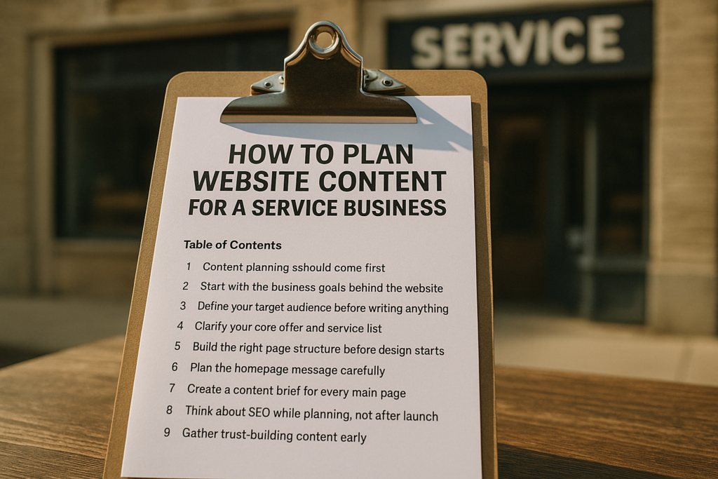 How to Plan Website Content for a Service Business Before You Hire a Designer or Developer